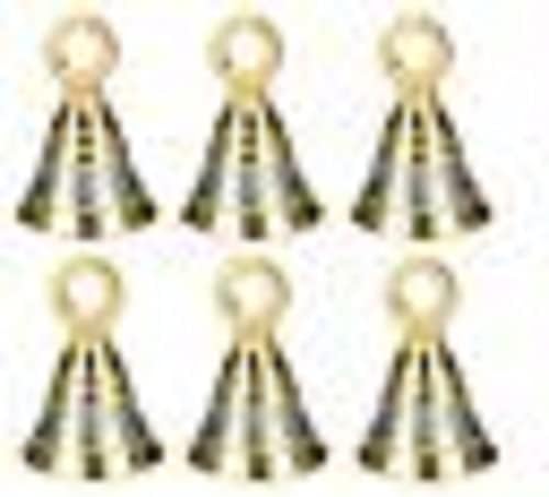 פעמוני פוג'ה פוג'ה פליז של אינדינקולטור 6 חתיכה 1-1/2 אינץ ', 38 ממ, זהב כסף
