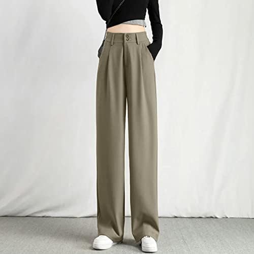 Grge Beuu מכנסי רגל רחבים לנשים גבוהים מותניים גבוהים המותניים המותניים המכנסיים מכנסיים ארוכים מכנסי חליפה
