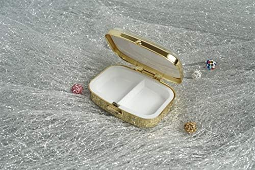 מותאם אישית אופנה כיכר זכוכית זהב גלולת מקרה דקורטיבי מתכת מיכל תיבה