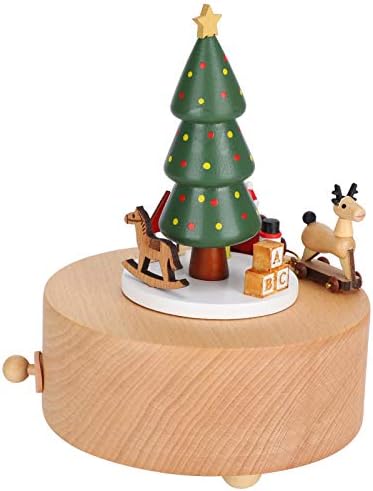 קופסת מוזיקת ​​חג המולד של Azusumi, Windup מעץ לחג המולד קופסא קופסא קישוט לחג המולד של קישוטים