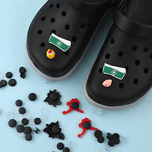 280 יחידים גב גב קסם, כפתורי קסם שחורים שקופים מפלסטיק אביזרי כפתור פלסטיק עגולים לנעליים רצועות יד מלאכות DIY