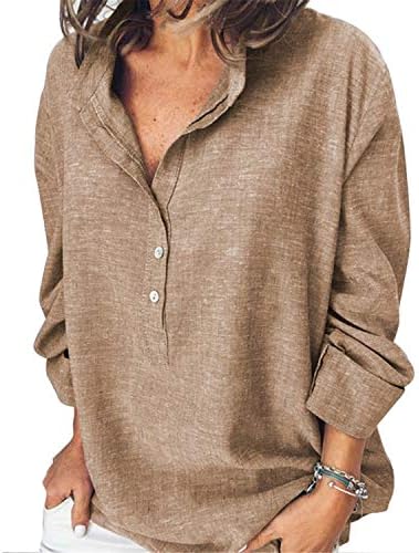 Andongnywell לנשים שרוול ארוך נגד חולצות שיפון צוואר חולצות חולצות חולצות שרוול ארוך