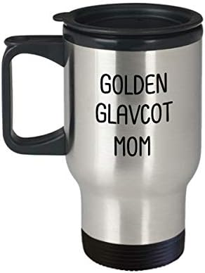ארנב Glavcot Golden מצחיק 14oz ספל נסיעות מבודד ארנב אמא מתנה כוס ייחודית לנשים סבתא נערות האם דודה