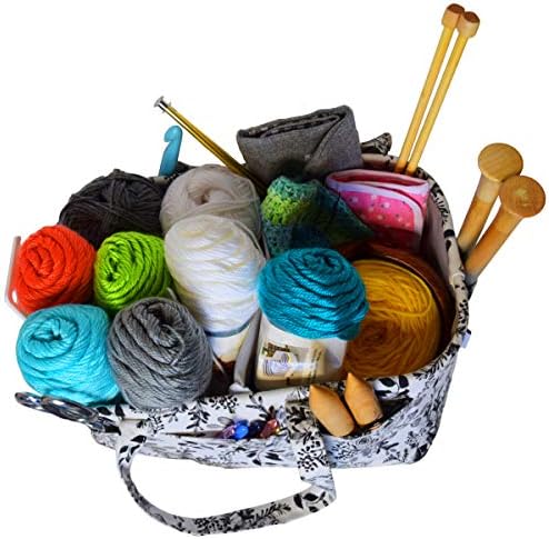 Stitch Happy Yarn Caddy - סל אחסון לאספקת סריגה וסרוגה - אחסון וארגון לאמנות