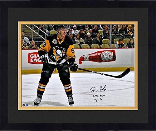 ממוסגר ג'ייק גוונטל פיטסבורג פינגווינים חתימה על תצלום החלקה על הופעת בכורה של 16 x 20 NHL עם הופעת בכורה של NHL 11/21/16