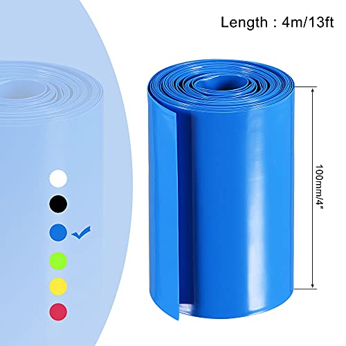 Meccanixity סוללה עוטף PVC חום מכווץ צינורות 100 ממ שטוח 4 מ 'בידוד טוב כחול לחבילת סוללה