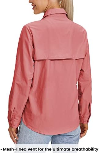 נשים UPF 50+ חולצות הגנה מפני שמש חולצות דיג שרוול ארוך SPF UV מהירות טיולים יבש חיצוני חולצות חיצוניות