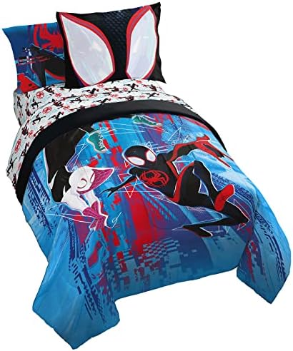 מארוול ספיידי וחבריו המדהימים עכביש רוח רפאים GWEN סט מיטה תאומה 5 חלקים - מצעים כולל שמיכה וסדין סט - סופר רך עמיד