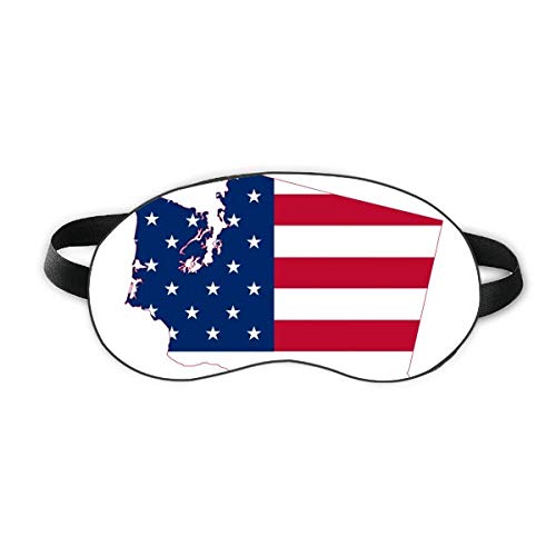 מפת וושינגטון אמריקה מככבת פסים דגל מגן עיניים שינה רך לילה כיסוי צלל עיניים