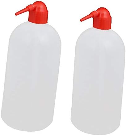 X-DREE 2 PCS 1000 מל בורג פלסטיק בורג עליון בצורת עגול בקבוק אחסון נקה (2 יחידות 1000 מל בורג פלסטי