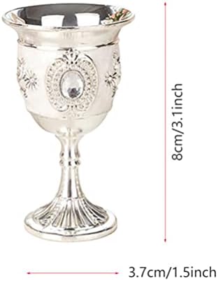 קוקטייל משקפיים בציר בית תפאורה בציר קטן יין גביע סגסוגת: 2 יחידות פרח חריטת דפוס לבן יין כוסות עבור יום הולדת