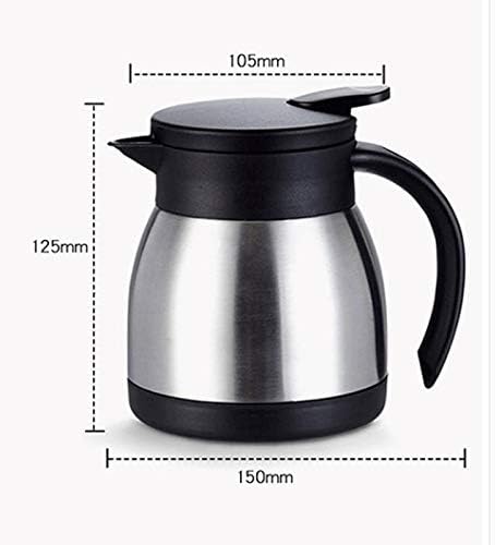 SDFGH קפה תרמי גדול קפה - נירוסטה, סירים תרמיים כפולים בקיר לקפה ותה קיר כפול ואקום מבודד ידית מגע קריר