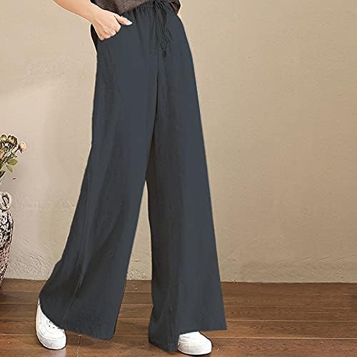 Miashui 20 פלוס מכנסי משיכה מוצקים בגודל נשים עם כיסים רופפים חותלות כותנה מזדמנים צבע פלוס מכנסיים בגודל 3