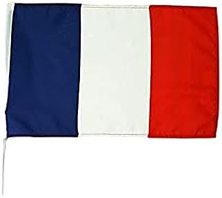 דגל AZ דגל צרפת דגל מכונית 18 '' x 12 '' - דגלי מכוניות צרפתיות 30 x 45 סמ - באנר 18x12 אינץ 'מקל פלסטיק