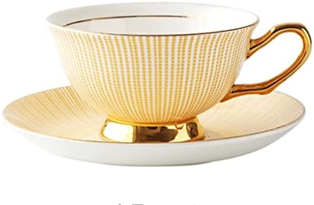 Yaywp וינטג 'אירופאי כוס קפה קפה סט עצם רים זהב סין סין כוס תה סט סט חרסינה זהב חרסינה יוקרתית ציוד מטבח טאזס