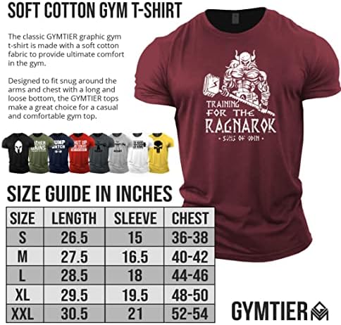 אימוני חומרי חומרה עבור Ragnarok -חולצת טריקו לחדר כושר לגברים לגברים פיתוח גוף משקלת אימונים חזקים בלבוש פעיל.