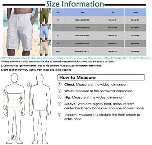מכנסיים קצרים של Saxigol Mens 2023 מכנסי מטען מרובי כיס פשתן מכנסי טרנינג מזדמנים מכנסי טרנינג קיץ חוף קיץ