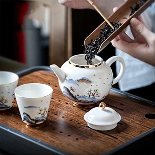 IRDFWH צבוע בזהב מצויד ביד קרמיקה תה קומקום תה ביתי תה עם פילטר סיר יחיד בעבודת יד קטנה קומקום קטן