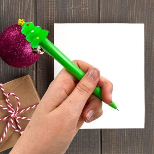 עטים לדיו ג'ל מאור לחג המולד, ציוד לחג לחופשה לחג בנות ובנים, עץ, איש שלג וסנטה, חבילה של 3