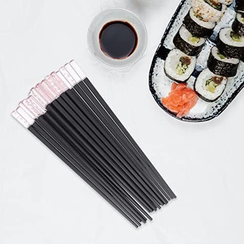 Upkoch Decuge Decor שולחן אוכל שימוש חוזר ידית מתכת מקלות אכילה: 10 זוגות סוג יפני Sashimi Blossoms Chhopstic Producted