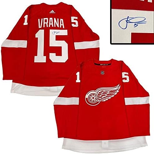 Jakub Vrana חתם על דטרויט כנפיים אדומות אדומות אדום אדידס פרו ג'רזי - גופיות NHL עם חתימה