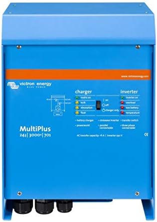 Victron Energy Multiplus 230V 3000VA 24 וולט סינוס טהור מהפך 70 אמפר מטען סוללות, 16 אמפר מתג העברה
