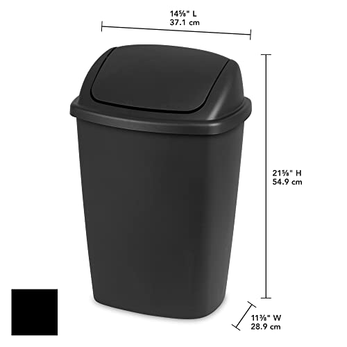 זאיד 7.5 גל. פח פלסטיק, שחור, סט של 6