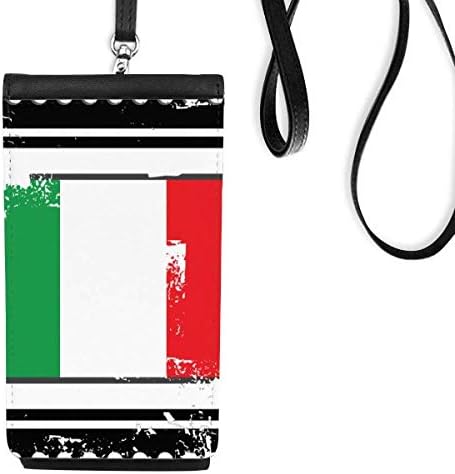 איטליה דגל לאומי ארץ סימן מלבן ארנק ארנק תליה כיס נייד כיס שחור