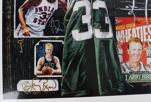 לארי בירד חתום ליטוגרף סלטיקס - COA - Artograted NBA Art