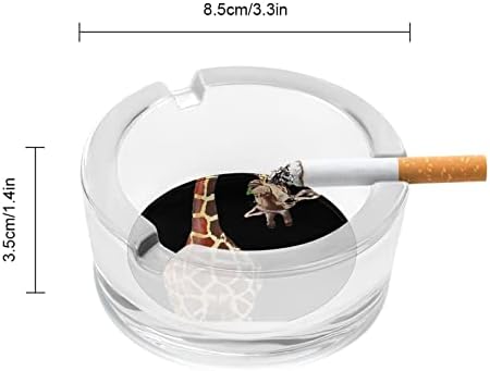 ג'ירפה זכוכית עישון מאפרה סיגריות סיגריות מארז מחזיק מגש אפר עגול