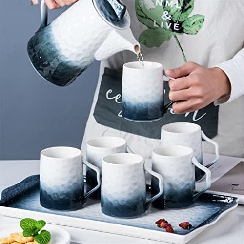 סט תה שיפוע קרמיקה סט קרמיקה כוס מים סיר תה קומקום קר עם מגש כוס תה אחר הצהריים כוס קפה סט כוס קפה