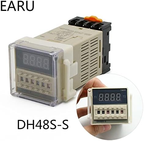 Scruby DH48S-S-S-0.1S-990H AC 110V 220V DC 12V 24V מחזור חוזר מחזור SPDT תכנות מתג זמן מתג זמן עם רכבת Socket