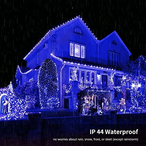 Blissun C9 LED LED אורות מיתרי חג המולד, 50 LED 33 FT אורות פיות חיצוניים לחג המולד עם מתאם בטוח של 29 וולט, אורות מיתר חוט