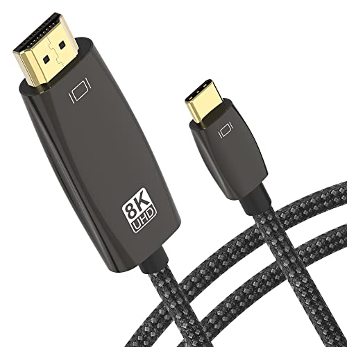 Dghumen USB C ל- HDMI 2.1 כבל, תואם Thunderbolt 3/4 ,, עבור MacBook Pro, MacBook Air, iPad Pro, UHD TV, מקרן ועוד
