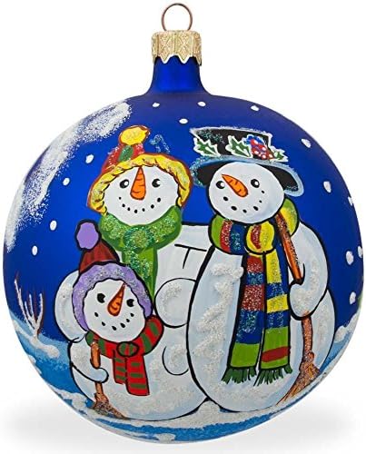 משפחת איש שלג, אשתו של בעל וכדור זכוכית ילדים קישוט חג המולד 4 אינץ '