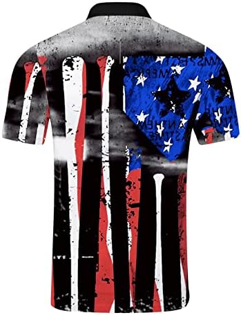 חולצות פולו פטריוטיות של XXBR לגברים, יום העצמאות דגל אמריקאי חייל הדפס חייל שרוול קצר חולצות גולף מזדמנים חולצות