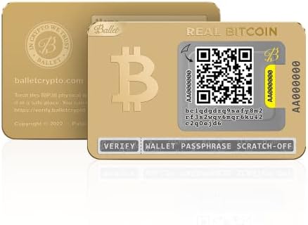 בלט 3 -חבילות ביטקוין אמיתי, מהדורת זהב - כרטיס האחסון הקרי של הקריפטו הקל ביותר - ארנק חומרת cryptocurrency