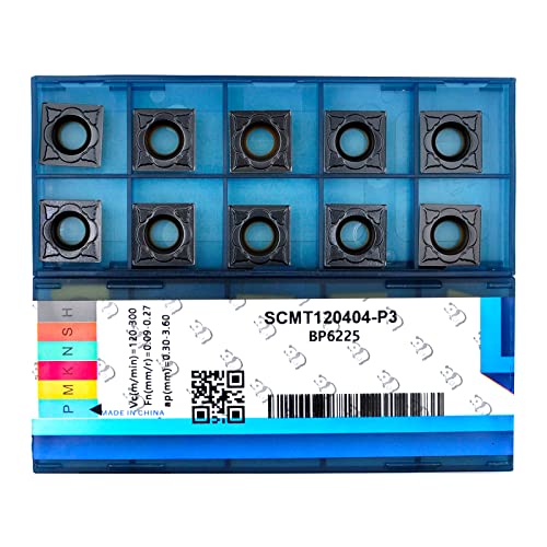 CDBP CNC Carbide תוספות SCMT431 SCMT120404-MD לפלדת חיתוך מתכת, תוספת סיבוב SCMT מרובע, 10 יח '
