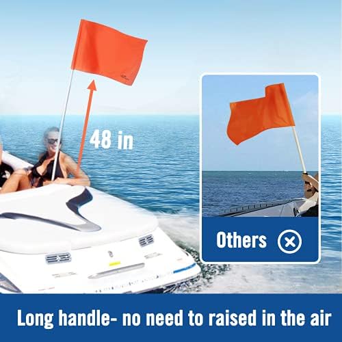 להרשות מים סקי דגל 48 אינץ כתום סירת דגל 3 חלקים גולש למטה דגל סירת בטיחות דגל עם דגל שוער ואחסון תיק