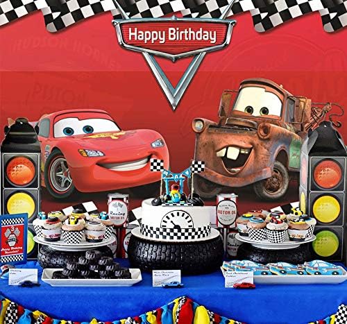 רויני רכב מירוץ נושאים רקע קריקטורה מכוניות גיוס מסיבת יום הולדת קישוטי רקע 5 * 3 רגל