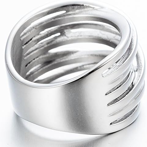 ג ' וד תכשיטנים נירוסטה מסוקס קלוע גל לעטוף טבעת הצהרת הבטחת יום נישואים חתונה מסיבת קוקטייל