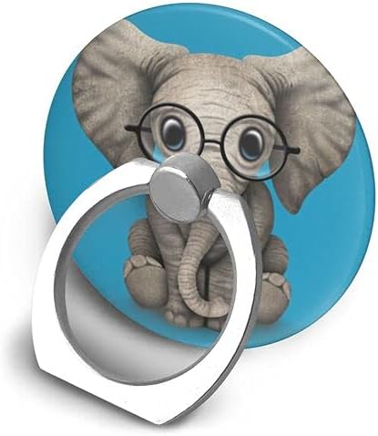 מחזיק טבעת טלפון נייד של פיל תינוק כחול אחיזת אצבע 360 מעלות סיבוב טבעת אצבע מעמד טלפון סלולרי תואם לכל הסמארטפון,