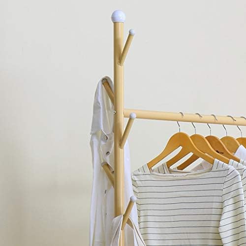 קולבי LXDZXY, פשוט קול קולב חדר שינה משפחתי בגדים כלכליים מסגרת בגדים מסגרת רצפת מתלה מעיל מודרני פשוט, צהוב