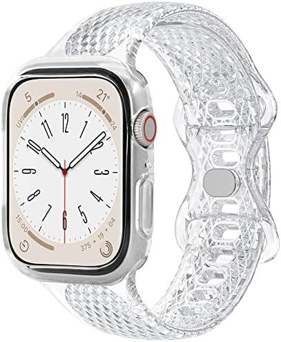 HISRI תואם ל- Apple Watch Band Crystal Bland 45 ממ 44 ממ 42 ממ 41 ממ 40 ממ 38 ממ עם מארז ， כיסוי אגן זעזועים דק