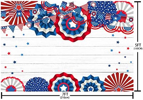 Mehofond 4 ביולי תפאורה פטריוטית תפאורה לצילום יום עצמאות אמריקה מאוורר נייר נייר מעץ עץ לבן קישוטי מפלגת כוכבים קישודים לזכר