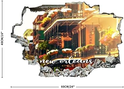 קוקוקן אמריקאי לואיזיאנה מדינת ניו אורלינס ציור אמנות ניו אורלינס נוף נוף 3D מדבקות קיר קיר קיר קיר אמנות פוסטר נשלף