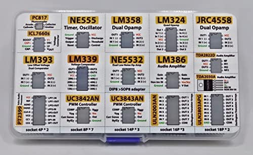 מגוון שבב XL IC 150 יח ', OPAMP, מתנד, PWM, PC817, NE555, LM358, LM324, JRC4558, LM393, LM339, NE5532, LM386, TDA2030,