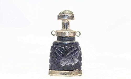 אבני חן של רג'סטאן עתיקות לפיס לאזולי בקבוק בושם כסף כובע אבן טורקיז 23 23