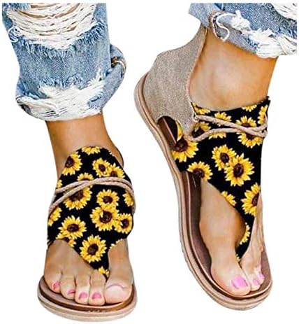 מגלשות סנדלים לנשים מפנות נשים מזדמנים של נשים סנדלים נעלי רוכסן שטוח גב גודל מודפס בתוספת סנדלים לנשים נעלי סנדל