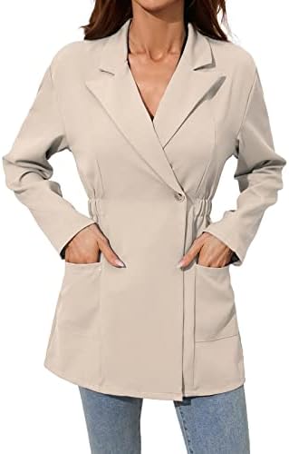 בלייזר ורוד נשים צוואר מדומה בלייזר נשים שרוול ארוך ז'קט חליפת הדפסה רוכסן קדמי קרדיגן קדמי
